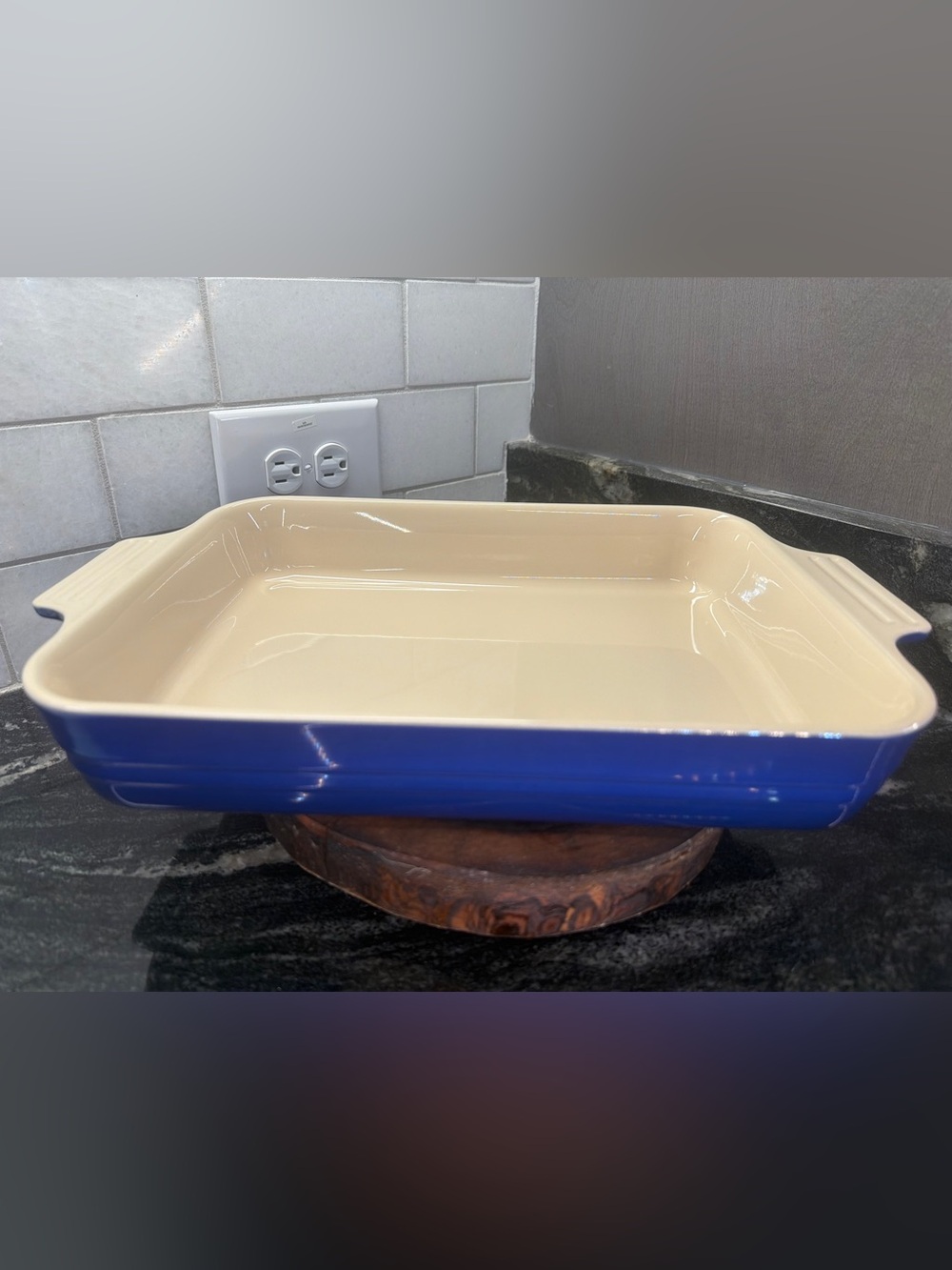 NEW Le Creuset Indigo Blue Purple 32cm 4L Rectangular Baking Dish Stoneware